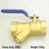 59 Messing Y-Typ Filter Kugelhahn Verteiler für Klimatisierung & Heizung, Vollkupfer, Verdickt, mit DN15, 20, 25, 32, 50.