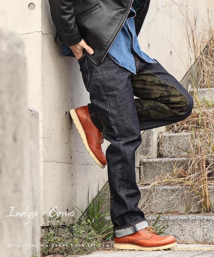 KOJIMA GENES Space Monkey Combo Pants Jeans Size 34 Men's Indigo/Black