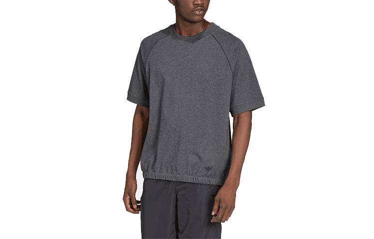 Adidas T Shirts Men s Dark Gray Crew Neck Moderate Straight Fit HD4790 XL