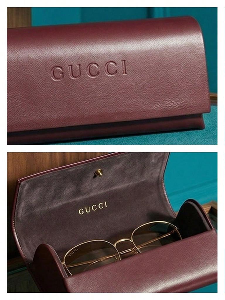 Gucci Custodia in Pelle Bordo Occhiali da Sole