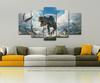 5 Pieces Wall Art Canvas Animal Poster Dinosaur World Decorative Painting Living Room Wallpaper Bedroom Picture Home Decoration