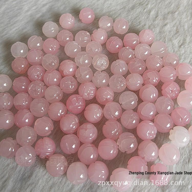 Light Pink Transparent Lotus Jade Beads - DIY Jewelry Accessories for Bracelets & Necklaces