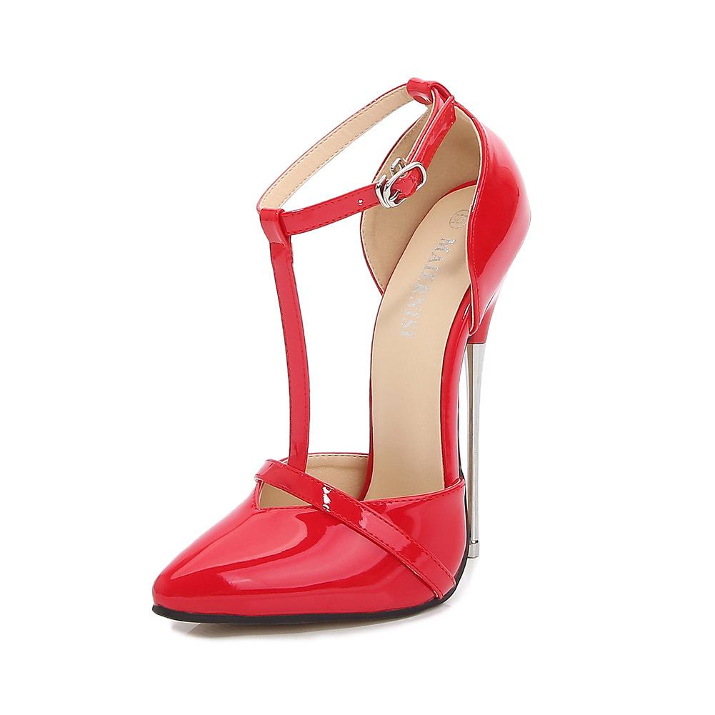 Women Sexy High 16cm Heels Supply Nightclubs Plus Size High-heeled Shoes T-stage Catwalk Red Sexy Heels