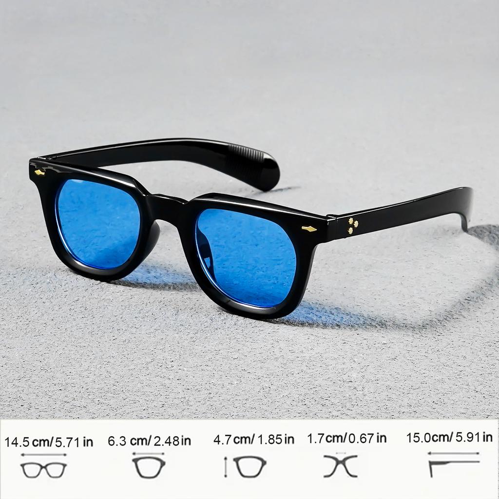 New Retro Classic Rectangular Fashion Sunglasses, Women'S and Men'S Trendy Versatile Streetwear Eyewear for Daily Use