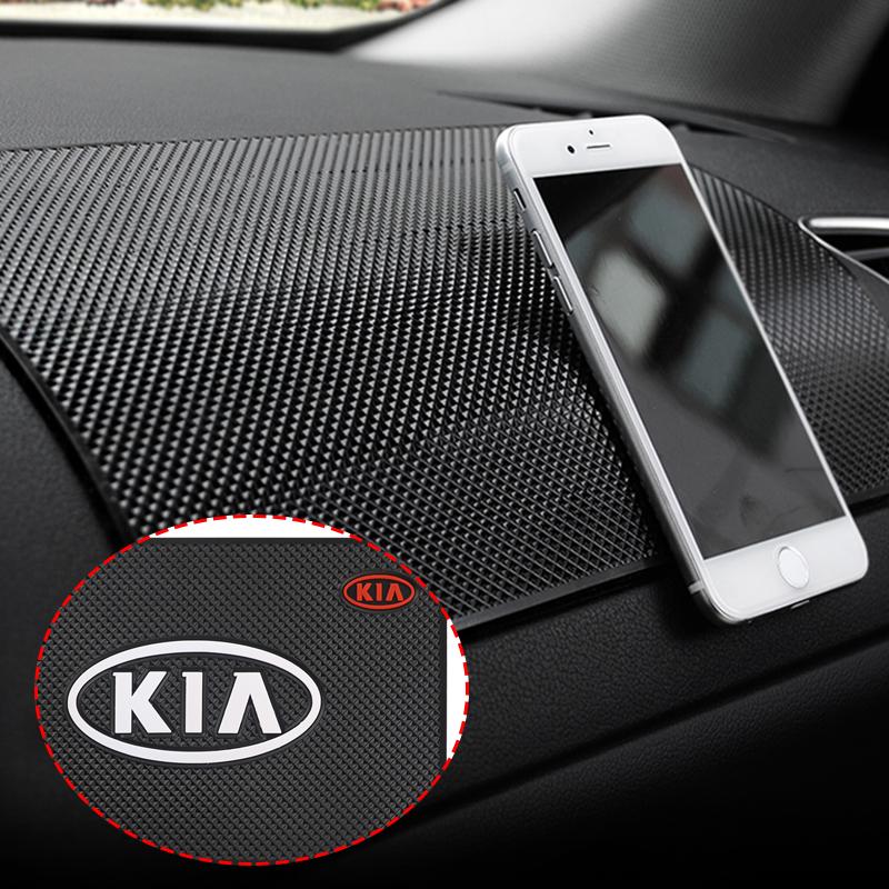 NCTV2 1Pcs PVC Car Dashboard Anti Slip Mat Silicone Pad For KIA Rio 4 Ev3 ev6 Niro Stonic Sportage GT-Line Ceed Picanto Forte Sorento