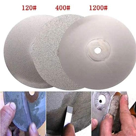 3pcs 6inch Diamond Wheel Diamond Coated Diamond Grinding Disc Grinding Wheel (120#-400#-1200#)