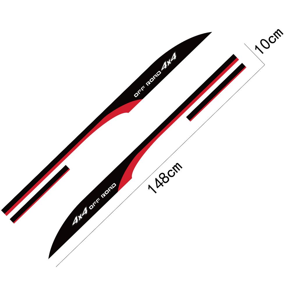 2PCS Car Side Door Stickers For Toyota FORTUNER 4x4 Off Road Cool Graphic Styling Tuning Auto Accessories Vinyl Film Decals