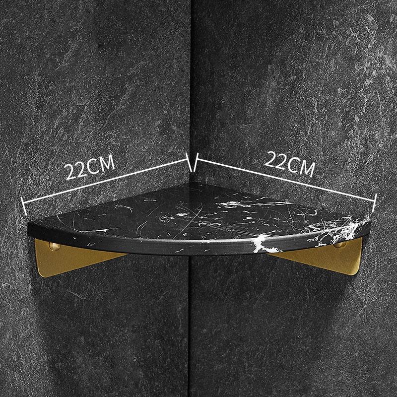 Porta angolare da bagno in marmo bianco/nero Portasapone da doccia da bagno a parete in oro spazzolato Scaffale angolare