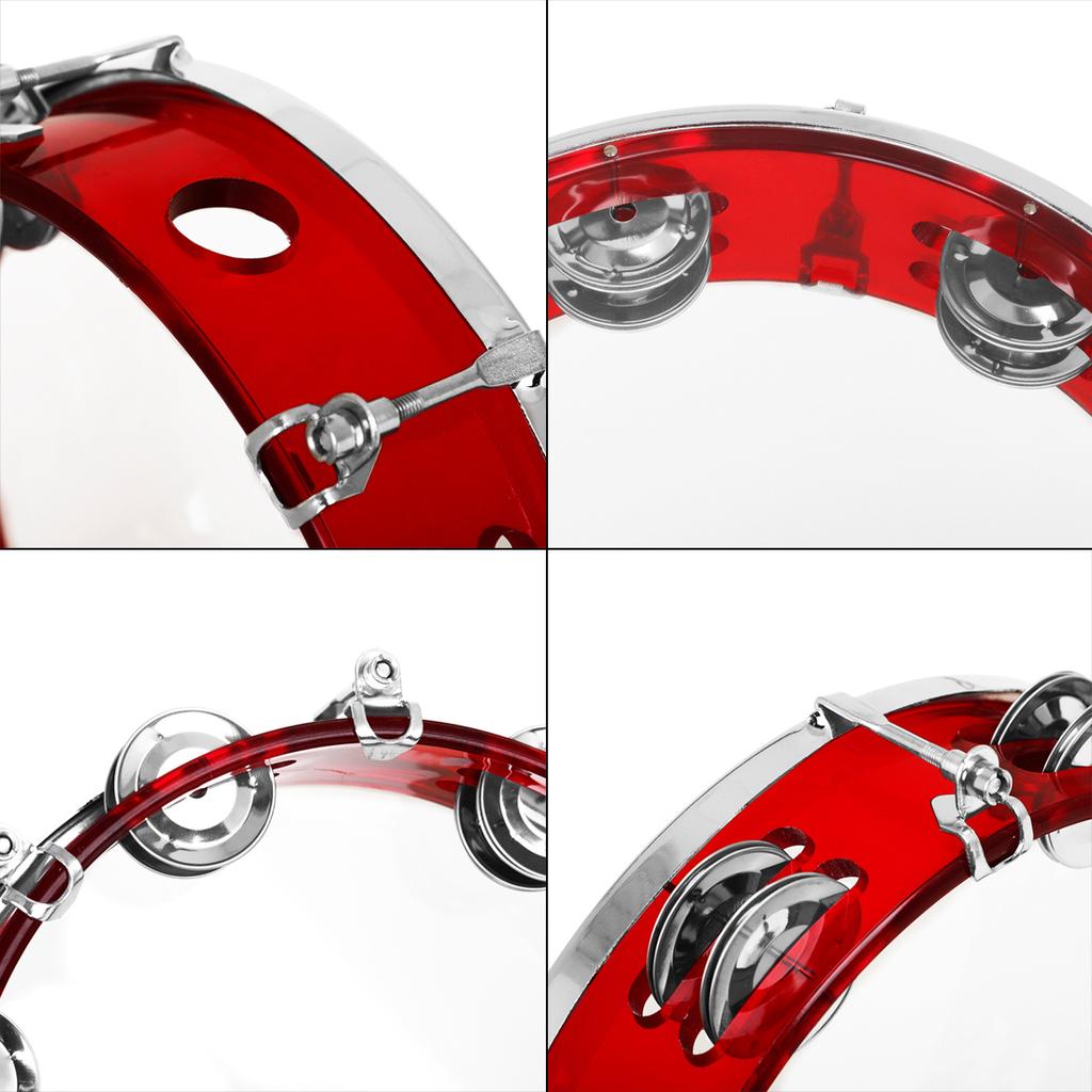 8 Inch Transparent Double Row Jingles Tambourine Handbell Hand Drumwith  Sea Drums Waves Sound Ocean Drum