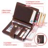 Men's Crazy Horse Leather Coin Purse with RFID Anti-Magnetic Protection, Vintage Short Wallet with Zipper, Genuine Leather Card Holder