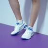 Li Ning Table Tennis Shoes Comfortable Simple Shock Absorption Support Breathable Non-Slip Low-Top Training Shoes Unisex Sneaker White Blue APTU005-1