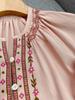 Elegant Ethnic Floral Embroidered Puff Sleeve Shirt for Women