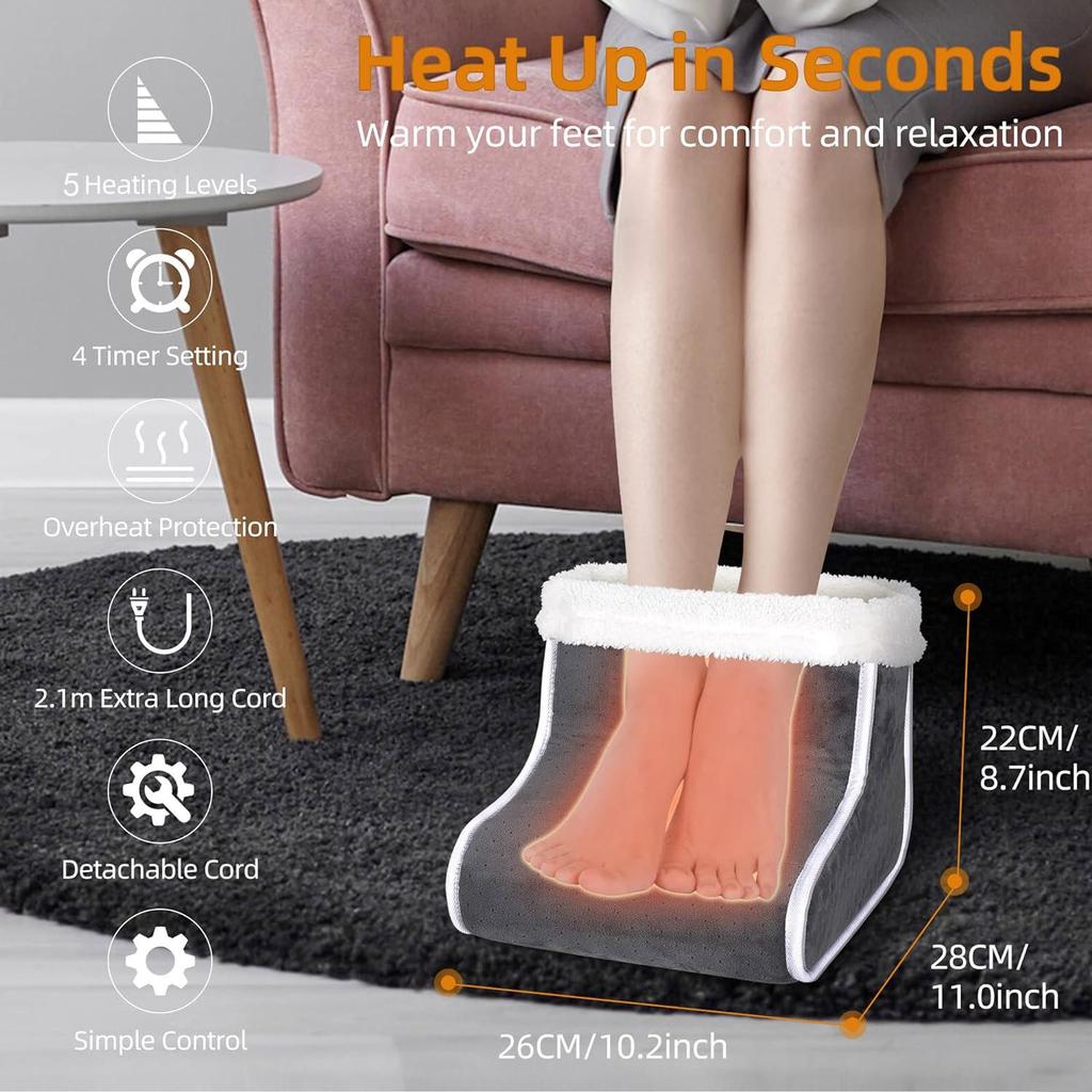 Electric Foot Warmer Boots with Constant Temperature Heating Pad for Home and Office