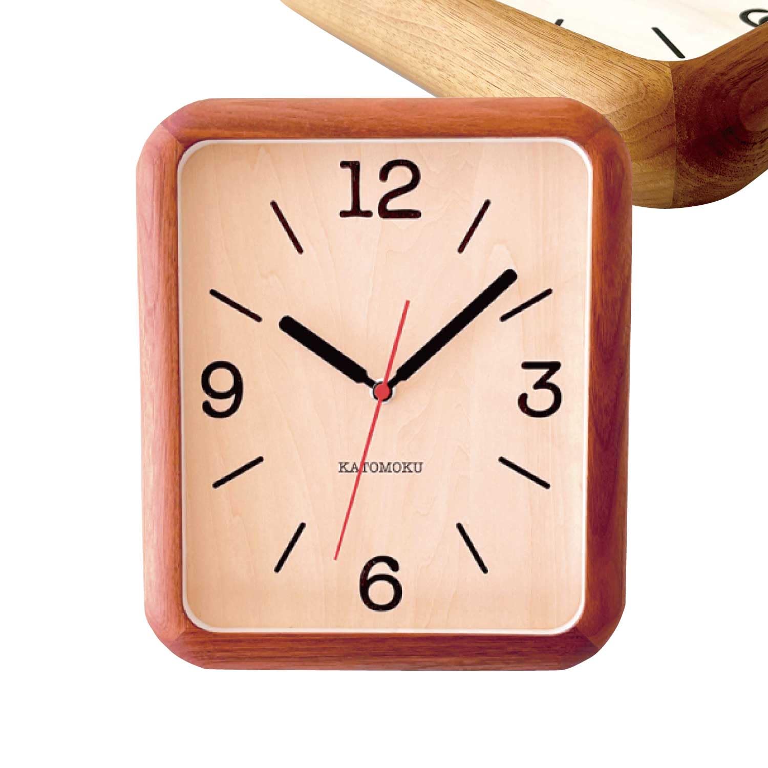 

KATOMOKU Muku Clock 19 Walnut Wall Clock with Continuous Second Hand, km-133WARCS, 280mm x 220mm (SKP Radio-Controlled Clock)