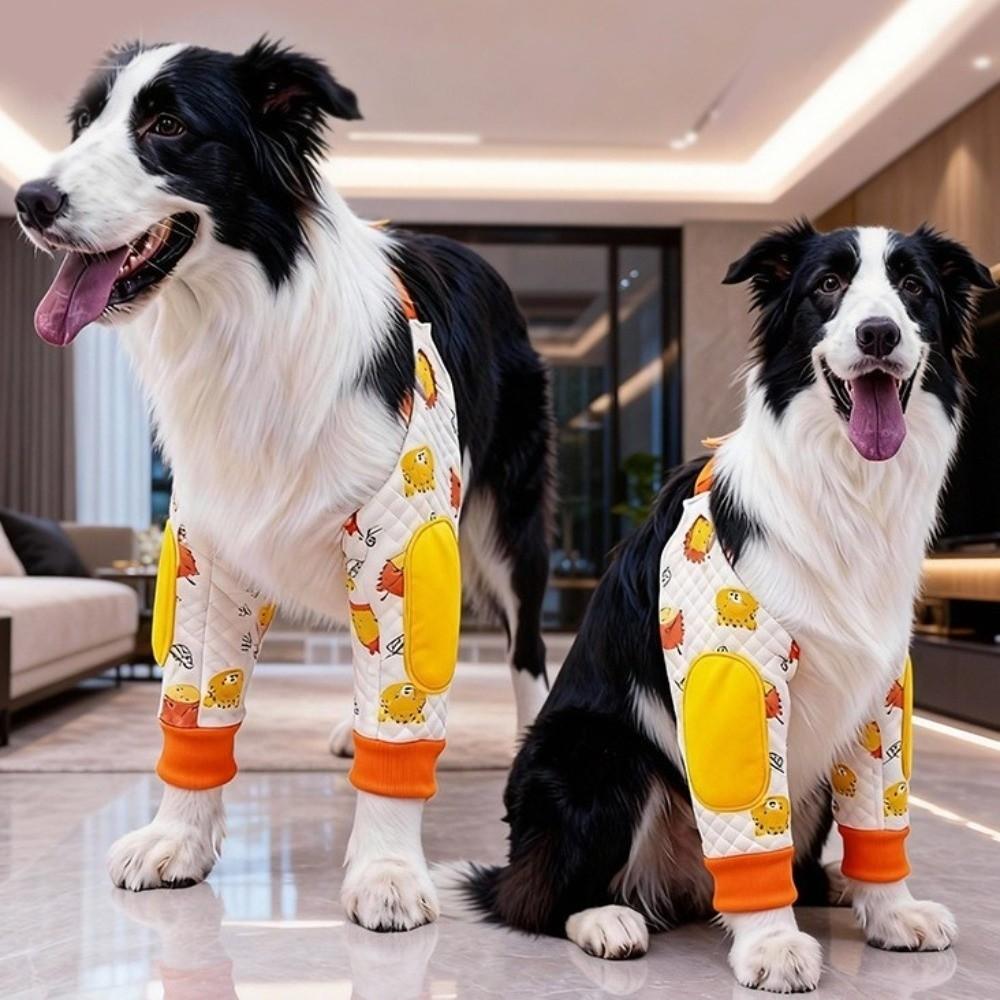 Elastic Dog Elbow Brace Breathable Adjustable Puppy Joint Protector Cartoon Pattern Soft Dog Knee Leg Guards Pet Supplies