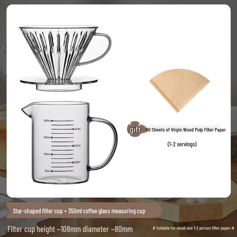 DingLe V60 Hand-pour Coffee Brewing Set 350ml, 1-2 Servings