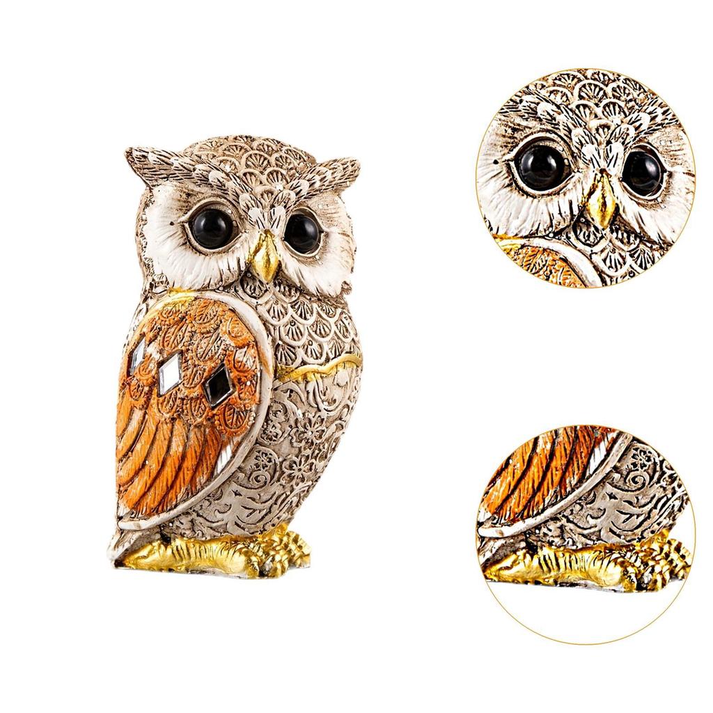Owl Statue Shelf Decor Office Ornament Bedroom Modern Table Desk Cute Living Room Gift for Birds Lovers Sculpture Decoration