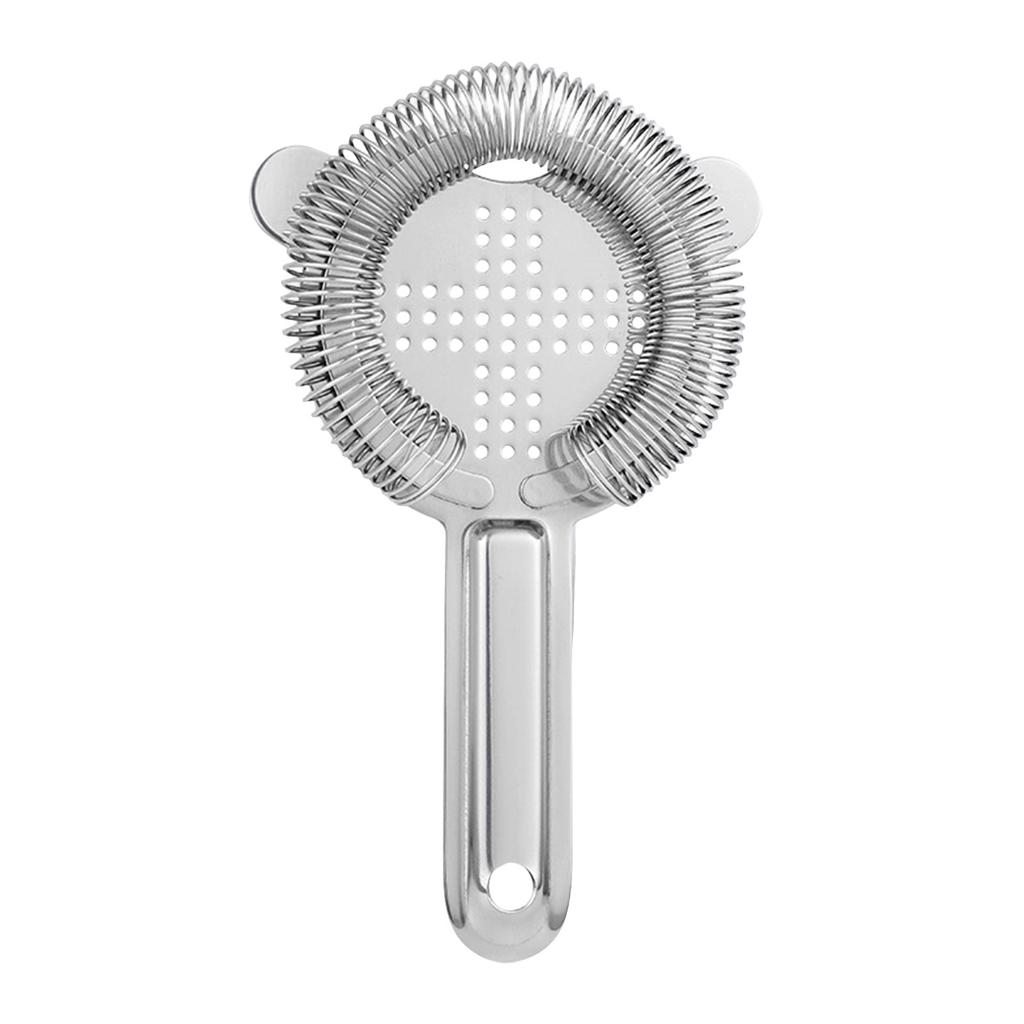 Cocktail-Sieb aus Edelstahl. Federfilter-Design für effiziente Filterung von Eis und Verunreinigungen. Kompatibel mit verschiedenen Cocktailgläsern und
