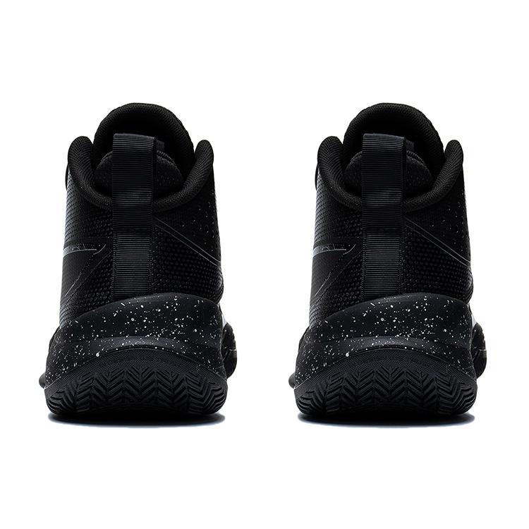 New LINING Basketball Shoes Men Mid Top Black ABAS027-11