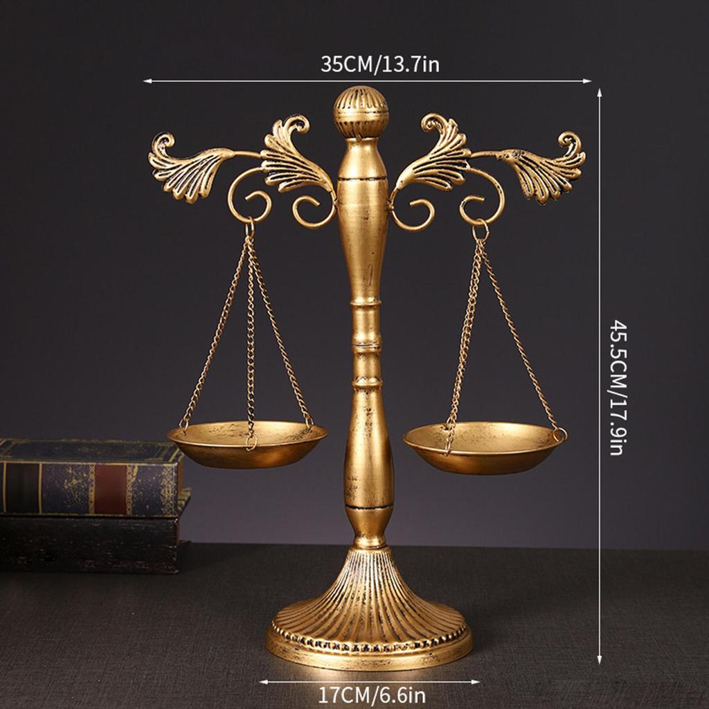 Balance Scale Jewelry Stand Decorative Metal Tray Organizer Vintage Display with Artistic