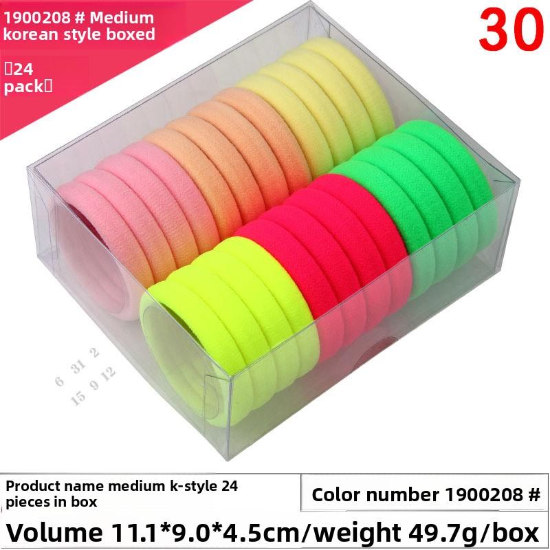 High-elasticity Box Towel Hair Band Fresh Hyuna Colorful Hair TieTowel Band Candy-colored Rubber Band