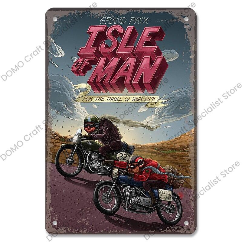 Vintage Motocross Poster Metal Tin Signs  Motorcycle Grand Prix Metal Plaque Retro Wall Decor for Garage Moto Club Man Cave