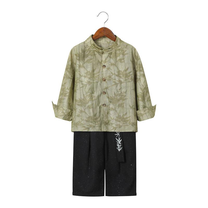 Boys' Chinese Style Hanfu Set - Spring/Autumn Shirt & Outfit for Performances and Formal Events