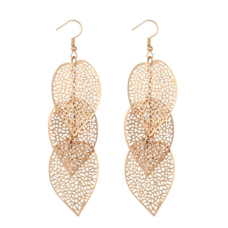 Vintage European & American Bohemian Leaf Dangle Earrings
