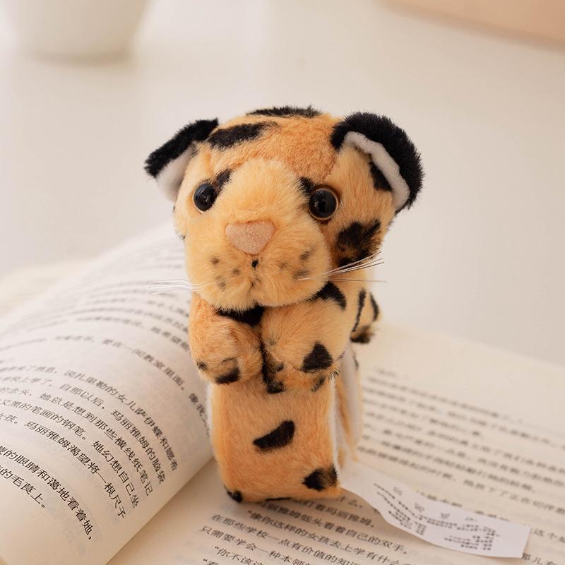 Tiger & Raccoon Plush Snap Band Bracelet - Cute Kids' Zoo Animal Wrist Accessory with Small Pendant