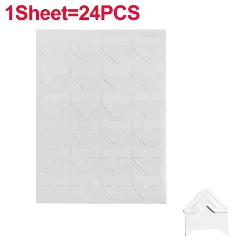 24-480pcs Self Adhesive Picture Journal Photo Album Stickers Vintage Frame Corner Sticker DIY Kraft Paper for Scrapbooking Decor