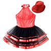 Sparkling Party & Performance Tutu for Girls: Halter Neck Backless Dress with Sequins, Includes Hat for Easy Complete Look