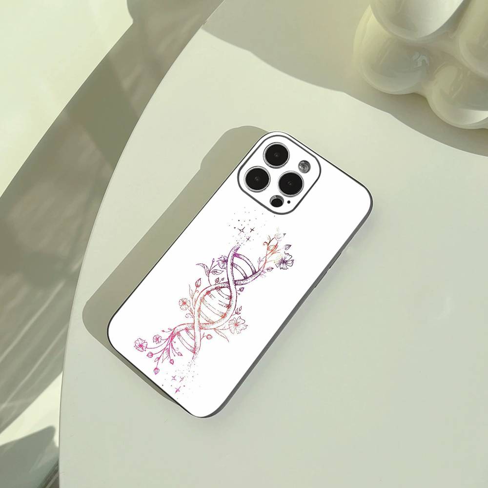 

S-Science DNA Biology Phone Case For iPhone 17,16,15,14,13,12,11 Pro Max,16/15/14Plus,XS Soft Black Cover iPhone14ProMax