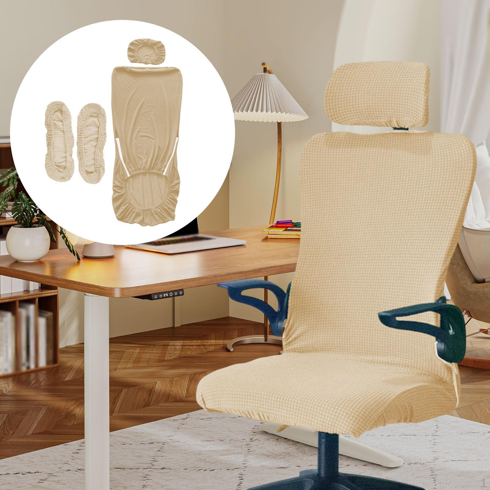 

Office Chair Cover Set Desk Computer Slipcovers Removable Stretchable Washable for Home Gaming жовтий