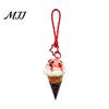 Ice Cream Cone Keychain Pendant, Bag Charm with Braided Lanyard, Backpacks Hanging Accessory Lightweight