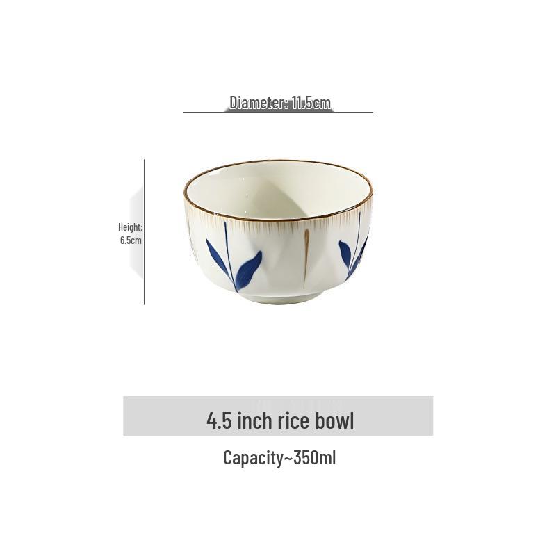 New Double-Ear Ceramic Soup Bowl - 10-Inch Underglaze Large Noodle Bowl for Chinese Household