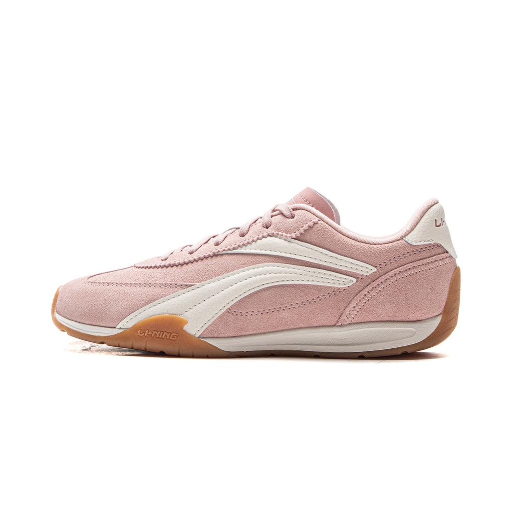 Li Ning Film TURBO Slip Resistant, Abrasion Resistant, Lightweight Low top Casual Shoes Women's Pink White AGLV236-2