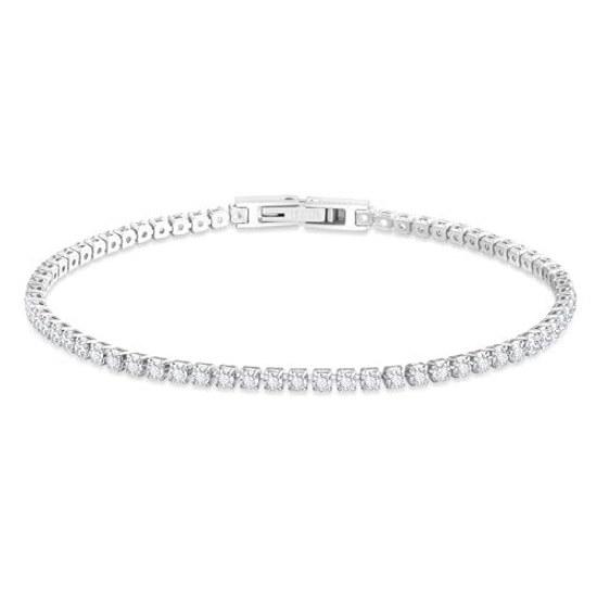 KRKCCO Tennis Bracelet Women Width 2 3 4 5mm Zirconia K14 Gold Plated Surgical Stainless Steel CZ Diamond Mens Metal Allergy Friendly Sparkling Shiny