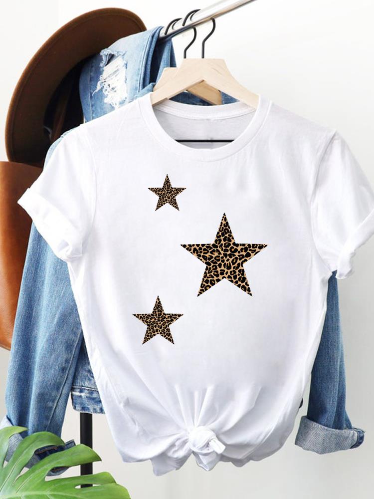 (Aziatische maat) liefdeshart stijl 90s Dameskleding Korte Mouw T-shirt Mode Tee Top Vrouw Print Vrouwen Grafische T-shirts