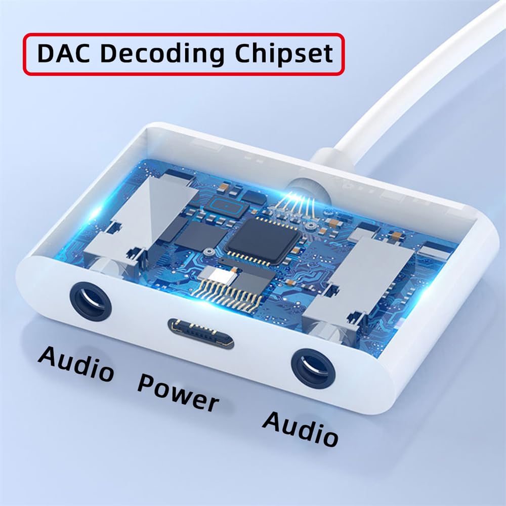 Scheda Audio Esterna NFHK Tipo C USB-C a Doppio Jack Audio AUX da 3,5 mm e MIC con Adattatore di Ricarica PD, Compatibile con Laptop, Tablet e Telefoni Cellulari,
