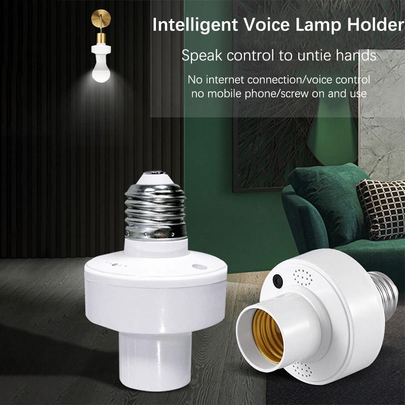 1Pc Offline Intelligent Voice Lamp Head Socket Adapter E27 Led Lamp Holder