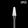 5pcs Milling Cutter For Manicure Set Ceramic Nail Drill Bit Mill Manicure Machine Pedicure Tools for Removing Gel File 3/32 Inch