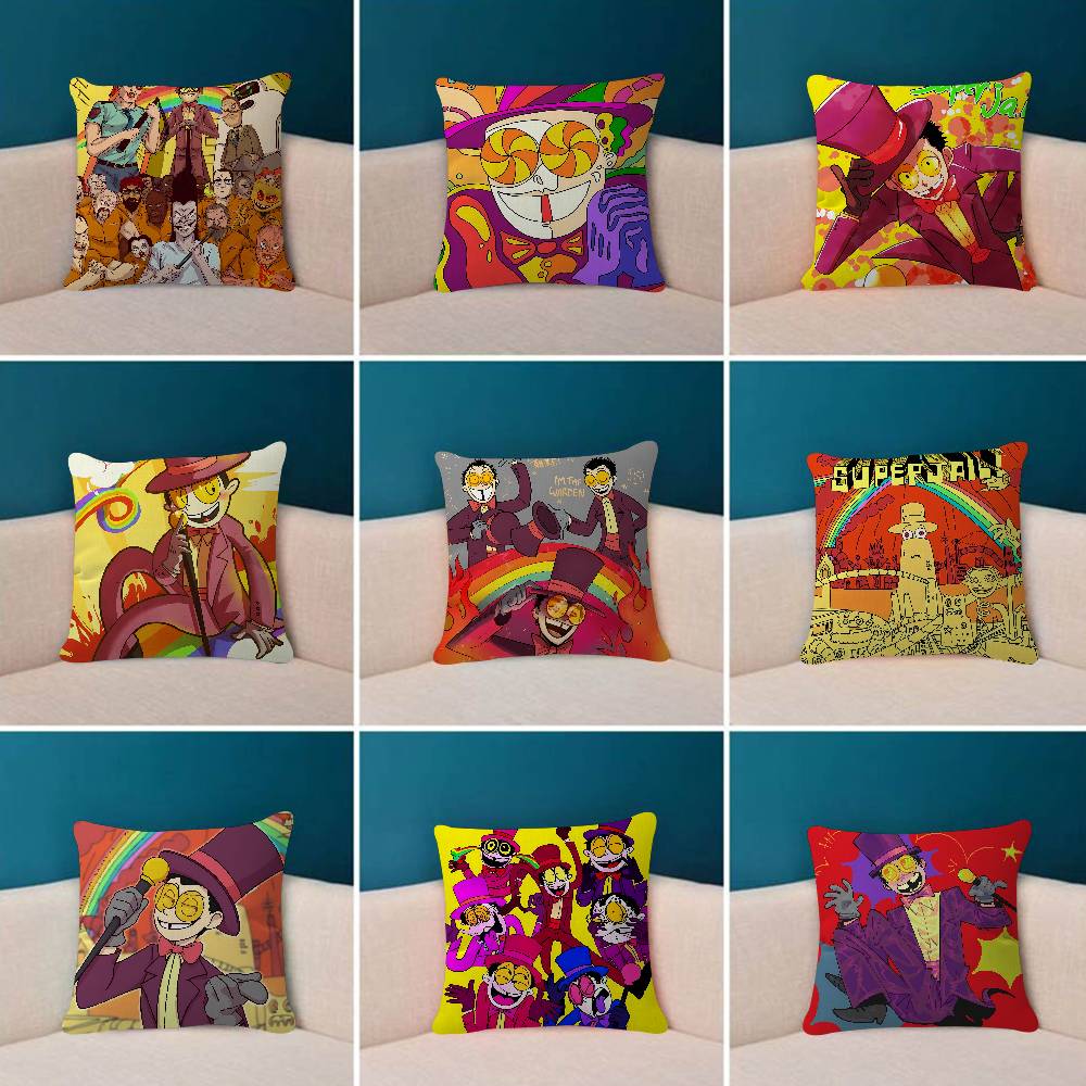 American S-Superjails Anime Cushion Cover Soft Decorative Square Cushion Covers 45x45cm Pillowcases For Sofa Couch Bedroom