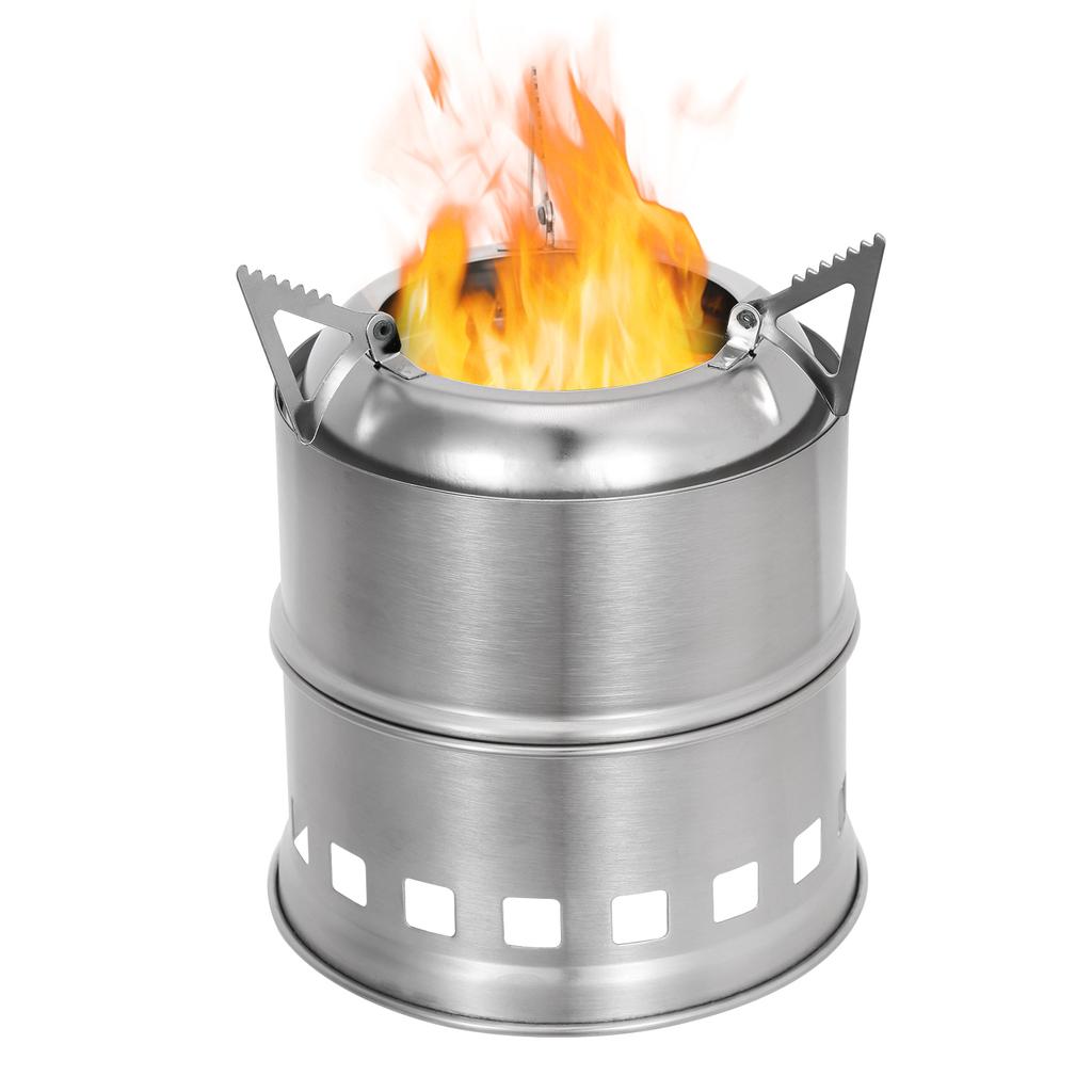 Portable Stainless Steel Lightweight Wood Stove Alcohol Stove Burner Outdoor Cooking Picnic BBQ