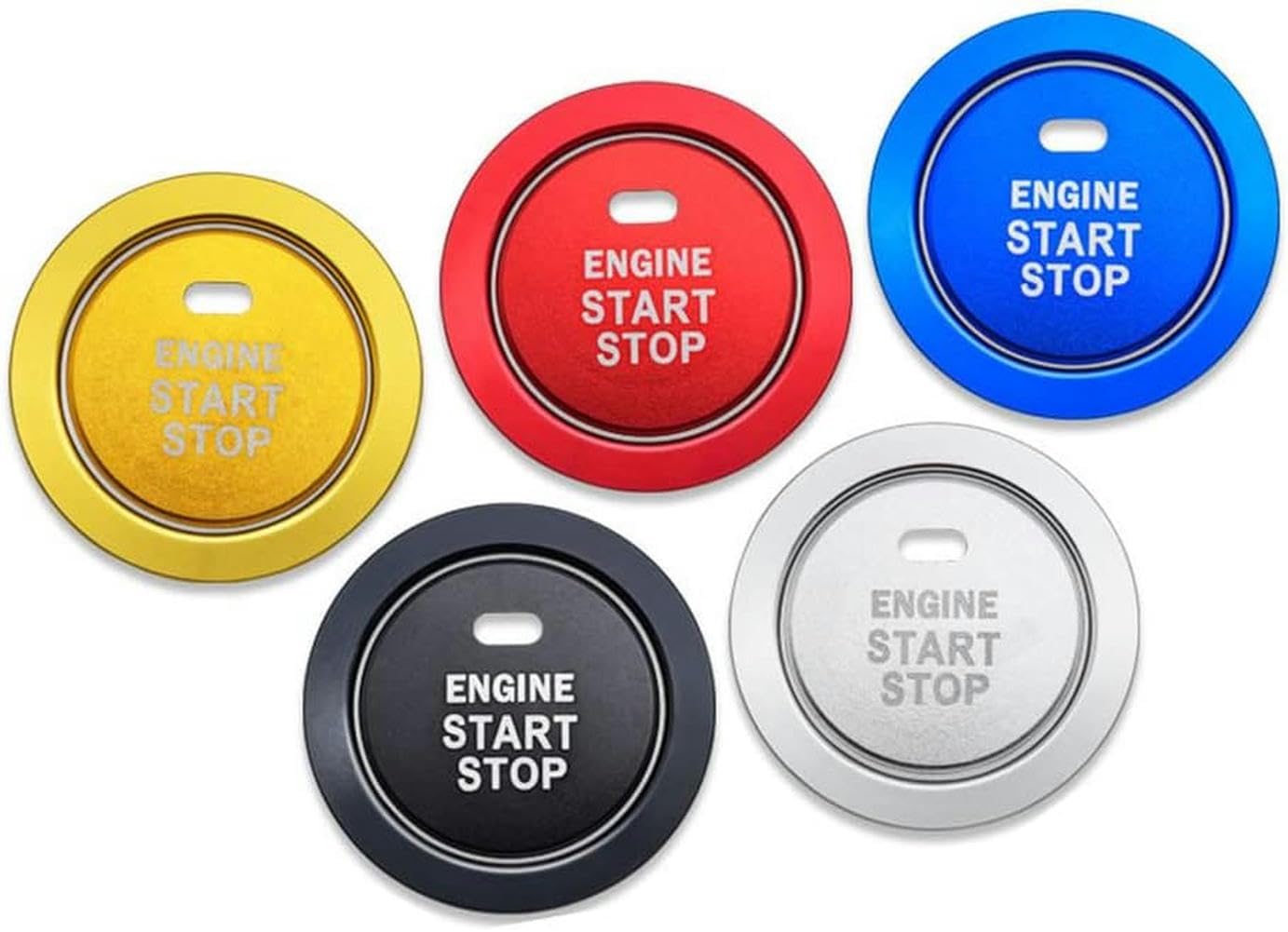 

IPUDIS Car Start Stop Engine Ignition Push Button Ring Cover as shown красный