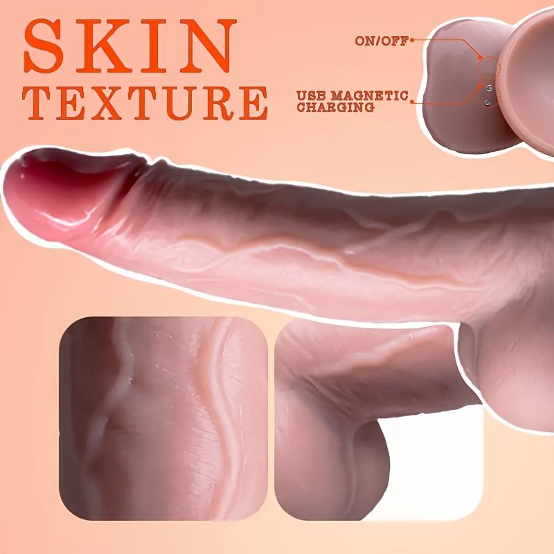 11.2" Thrusting Vibrating Dildo with Remote Control, 3 Thrust Speeds, 10 Vibration & Heating Modes, Silicone G-Spot Stimulator with Suction Cup