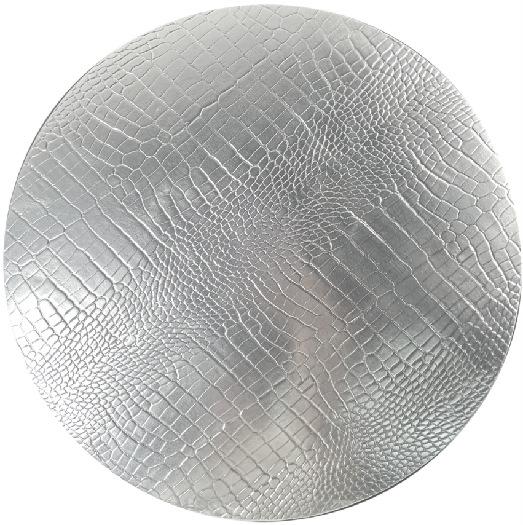 Waterproof, oil-proof and anti-scalding round PVC crocodile pattern leather placemat tableware hotel modern simple style