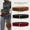 Women's Brown Western-Style Suede Corset Belt Skirt Accessory