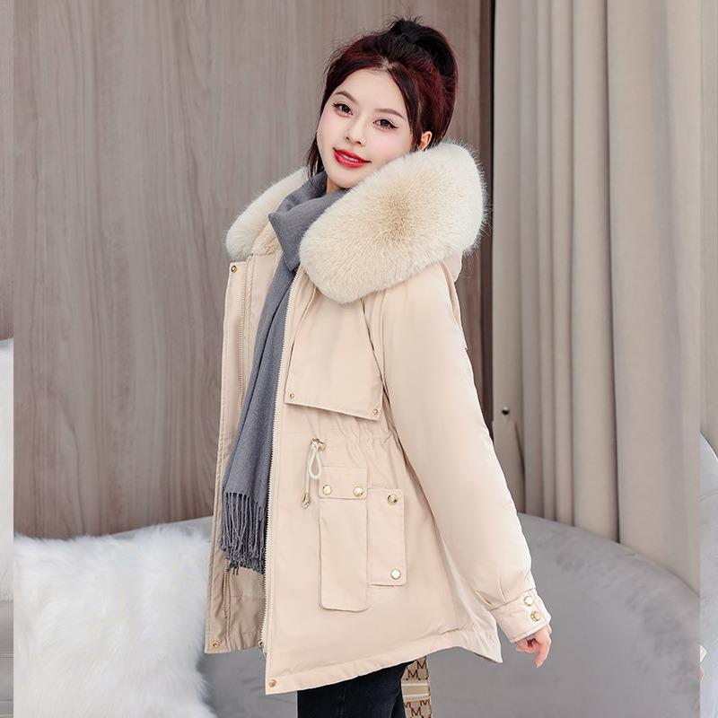 Winter new women's hooded short warm women's versatile loose fashion women's coat