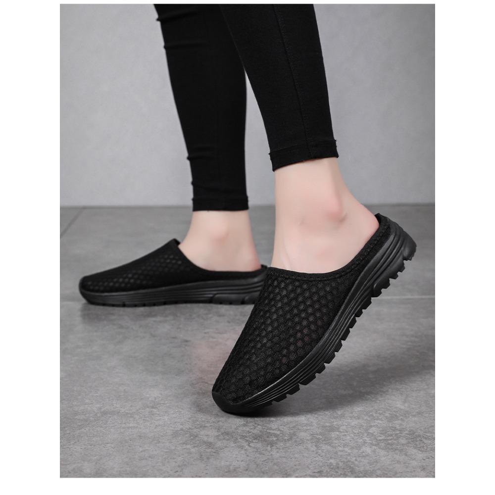 Damen Slip-On Freizeitschuhe Atmungsaktives Mesh Halbschuhe Weiche Sohle Bequeme Gehschuhe Übergröße Leichte Alltagsschuhe