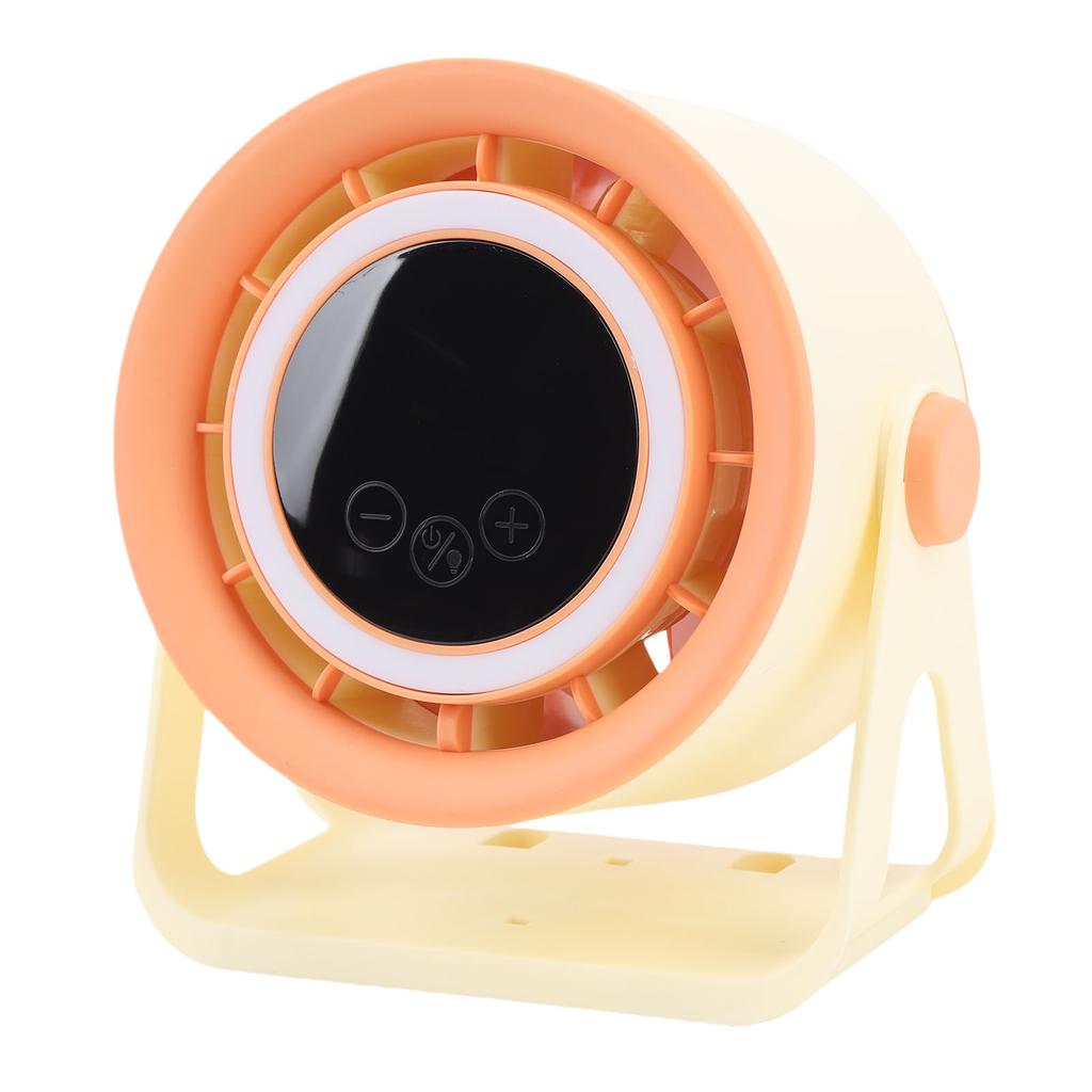 Desk Fan USB Rechargeable Quiet Portable Desktop Turbo Fan with LED Light for Office Bedroom Outdoor Camping